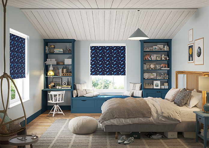 Rocket Adventure, Cosmic Blue - Roller Blind - Image 8